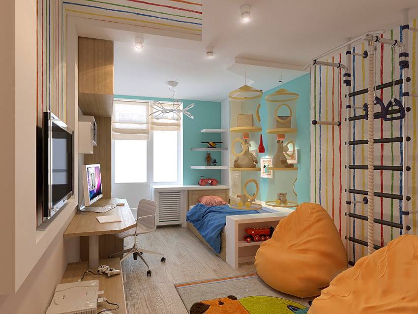 Дизайн детской комнаты 12 кв. м. – стили, оттенки, зонирование