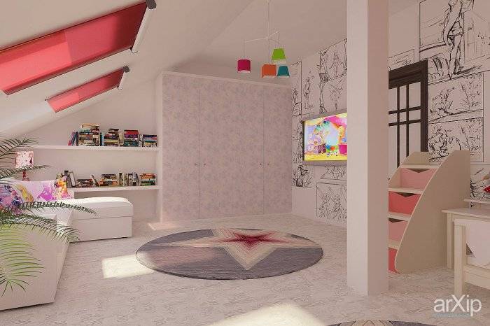 Детская на мансарде (41 фото): дизайн детской комнаты на мансардном этаже для девочки и мальчика, варианты оформления для подростка