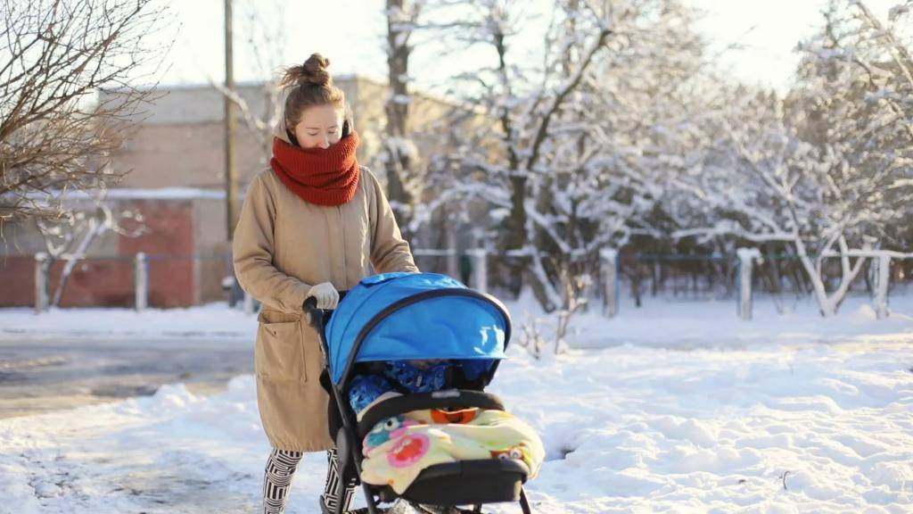 Сколько, когда и как можно гулять с новорожденным зимой: организация первой прогулки
