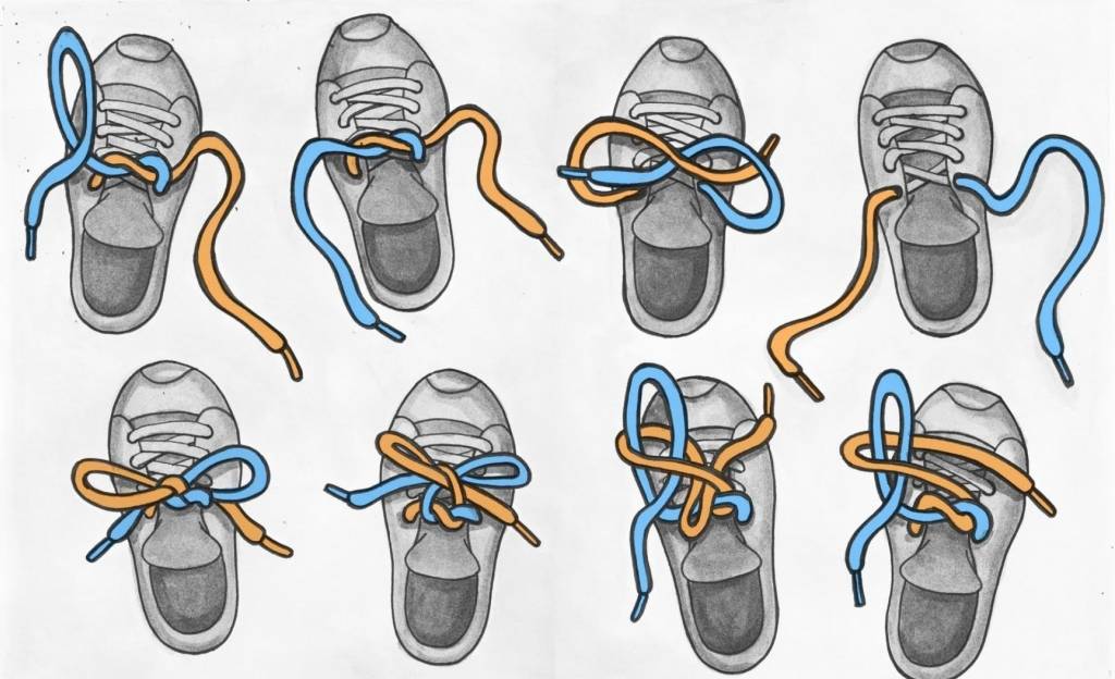Учим ребенка завязывать шнурки быстро и правильно