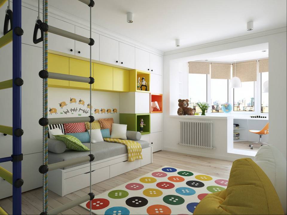 Дизайн детской с балконом: 90 фото, идеи интерьера комнаты