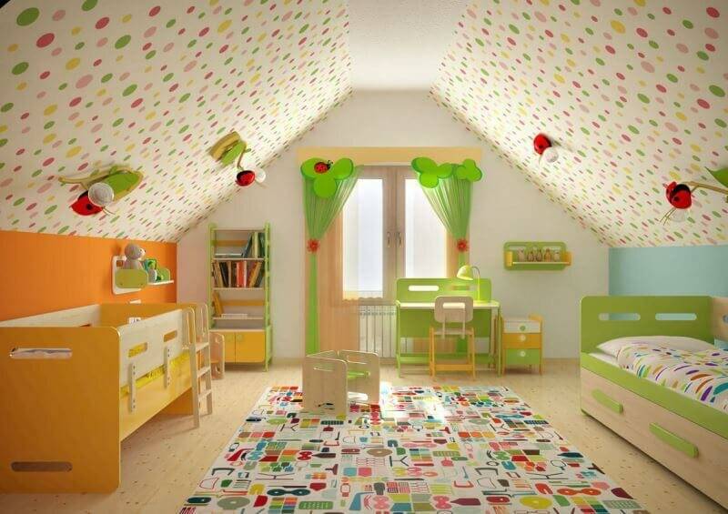 Детская мансардная комната для ребенка: фото, идеи, обустройство