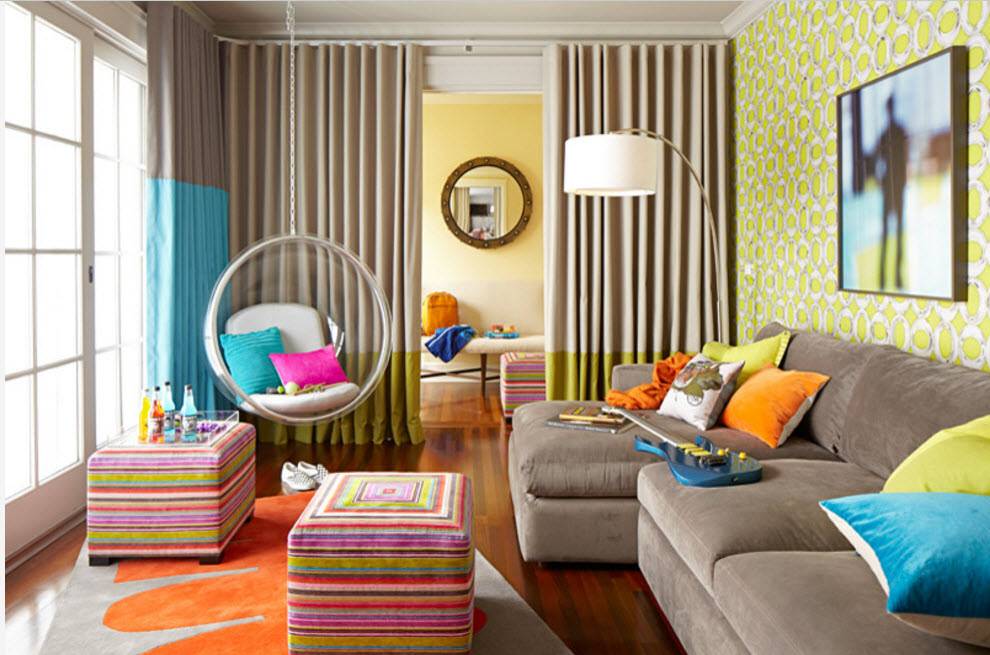 Совмещенная гостиная: топ-120 фото лучших вариантов совмещения дизайна в гостиной