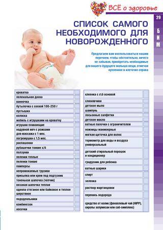 Список вещей для новорожденного ребенка   | материнство - беременность, роды, питание, воспитание