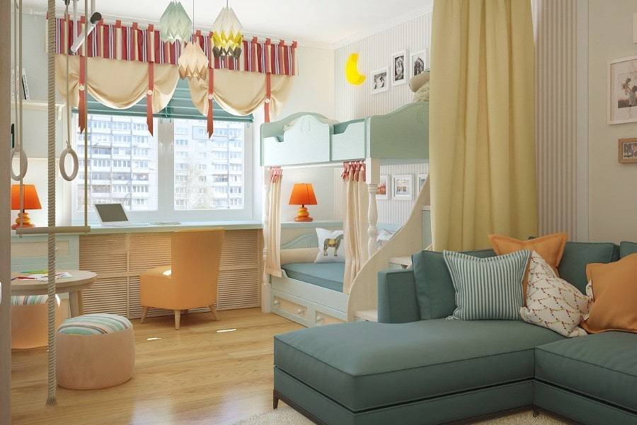Как совместить гостиную и детскую в одной комнате?