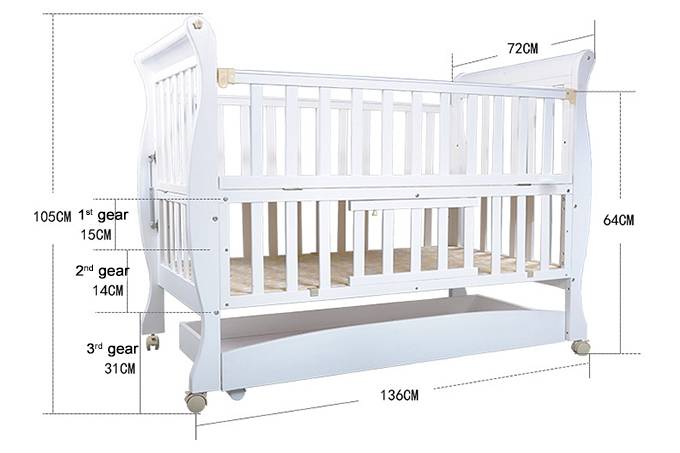 Размер детской кроватки для новорожденных по стандарту: габариты простыни и подушки по ширине и длине кровати, примеры нестандартных вариантов