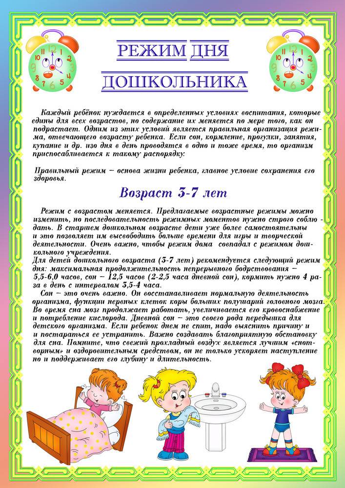Режим дня в группах. программа "от рождения до школы" под редакцией н.е.веракса, т.с.комарова, м.а.васильева