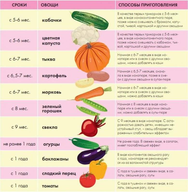 Овощи для детей: свойства, введение в рацион и рецепты блюд