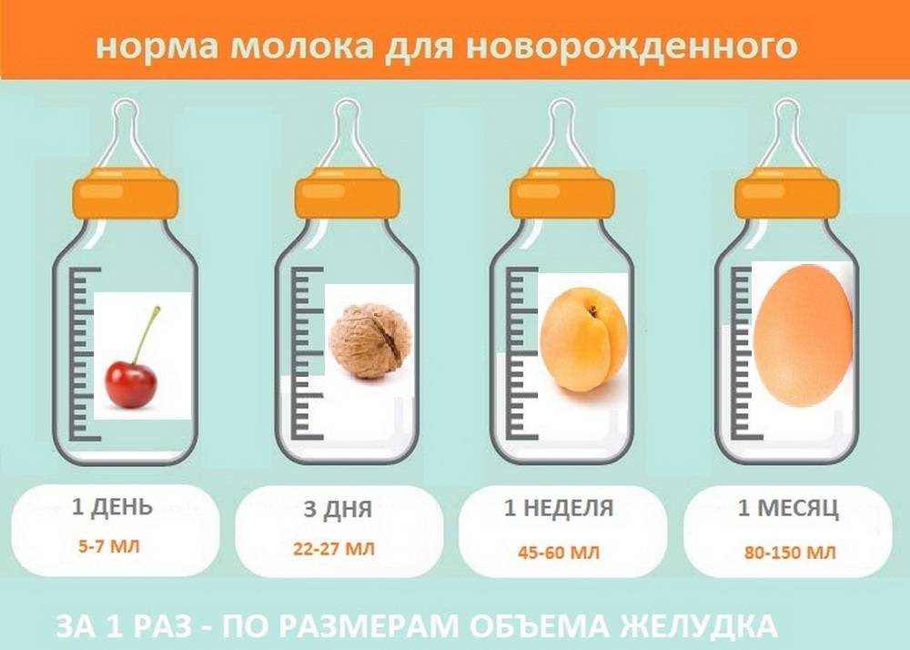 Сколько должен есть (молока, смеси) новорождённый? считаем объём кормления (в сутки, за одно кормление) от 0 месяцев до года