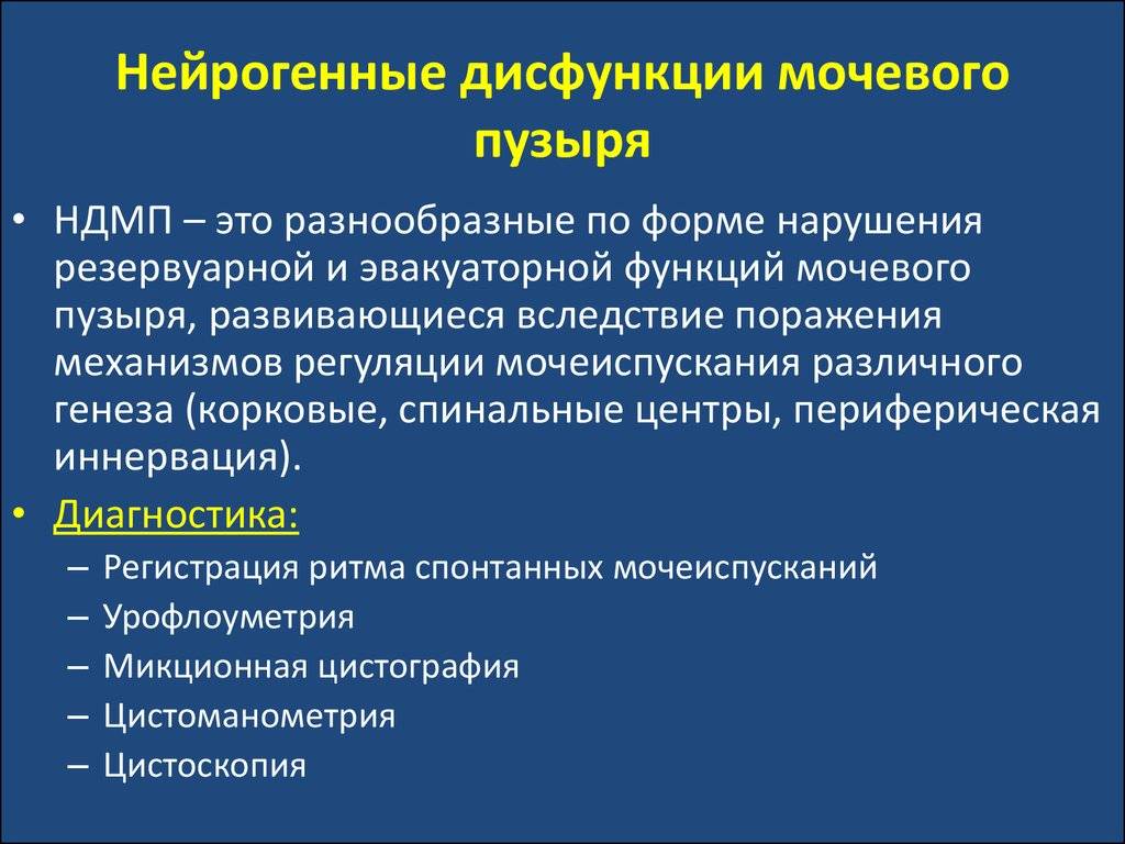 Лечение нейрогенного мочевого пузыря
