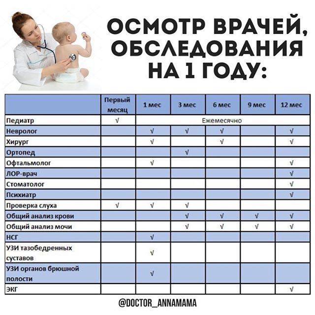 Каких врачей нужно пройти ребенку в 3, 6 и 9 месяцев: список плановых обследований и анализов