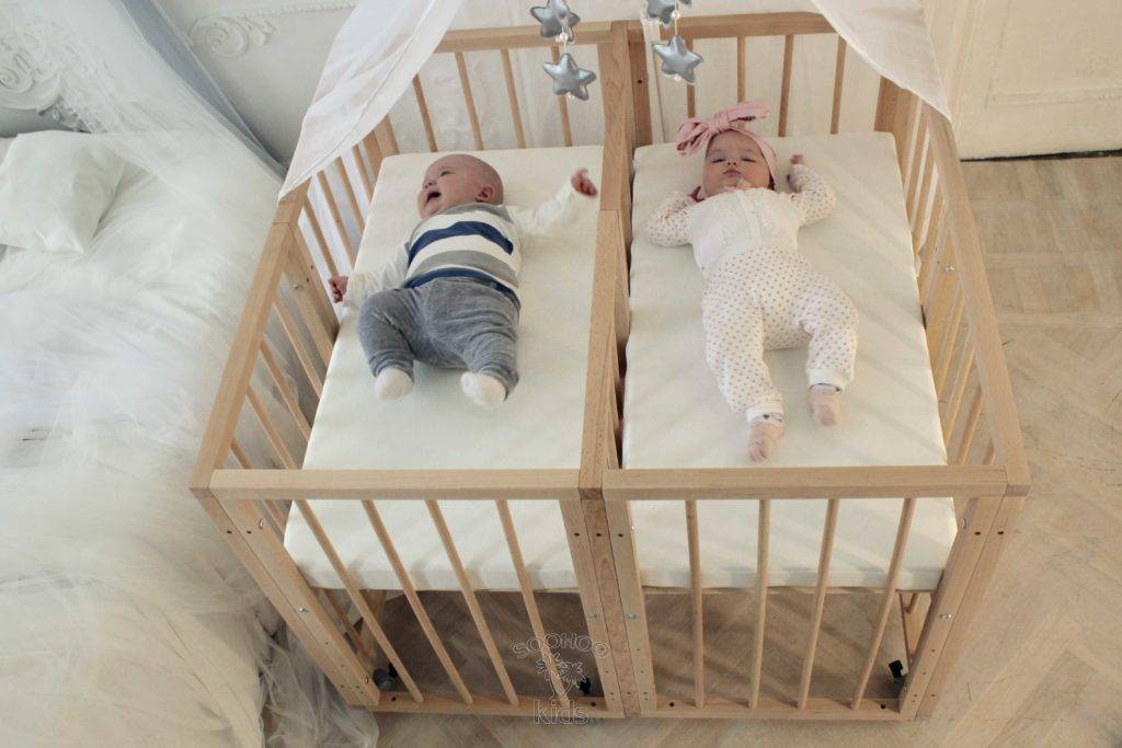 Кроватки для новорожденных: критерии выбора кроватки для двойняшек, стандартные размеры и модификации