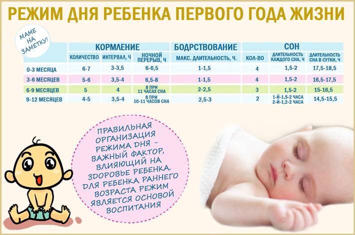 Сколько должен спать ребенок в 1 месяц днем и ночью