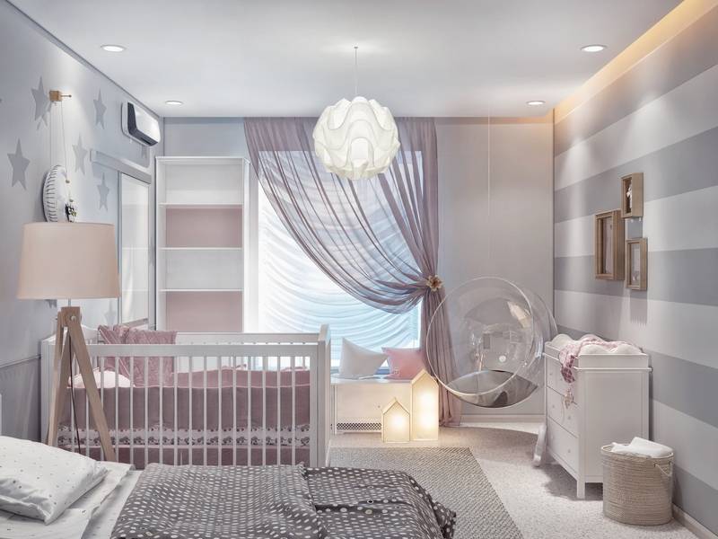 Дизайн спальни с детской кроваткой: советы по оформлению интерьера с фото