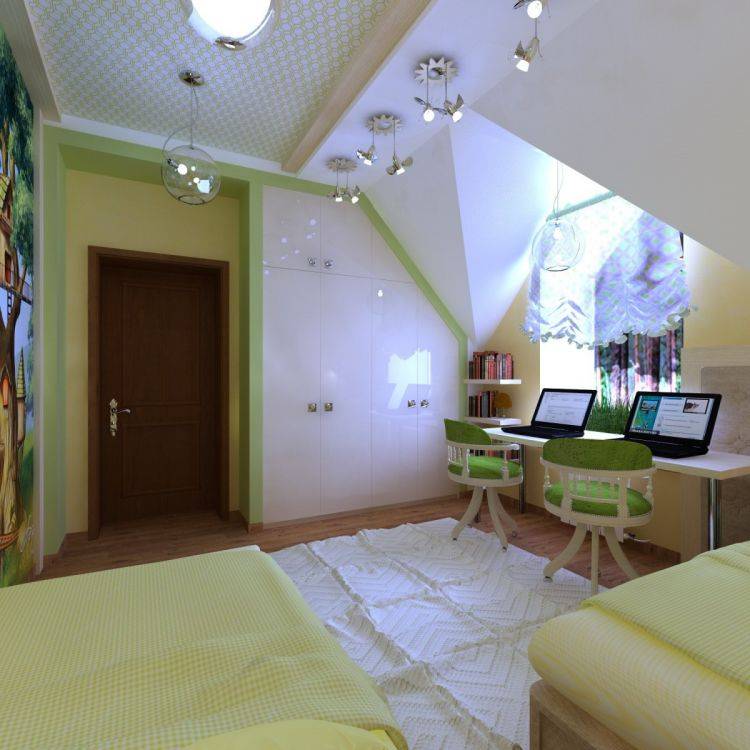 Детская на мансарде (41 фото): дизайн детской комнаты на мансардном этаже для девочки и мальчика, варианты оформления для подростка