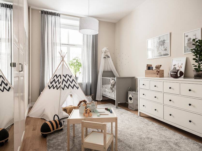 Натуральные материалы и яркие детали – детская комната в скандинавском стиле