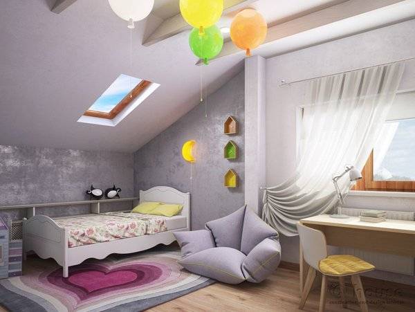 Детская на мансарде – создаем уютную комнату прямо под облаками